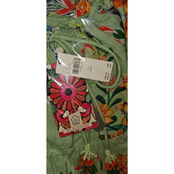 NWT Farm Rio x Anthropologie Off-The-Shoulder Tiered Floral Midi Dress $238 XXS - Picture 4 of 4